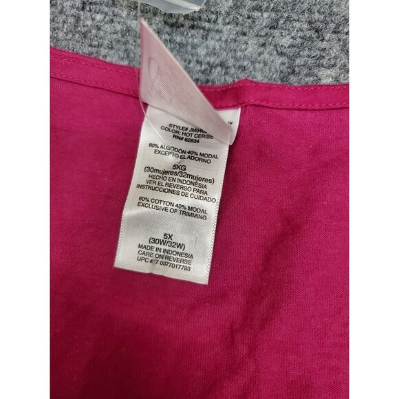 Jms Just My Size Blouse Top Women's Plus Size 5X Pink Rhinestone Neck New NWT - Picture 5 of 10